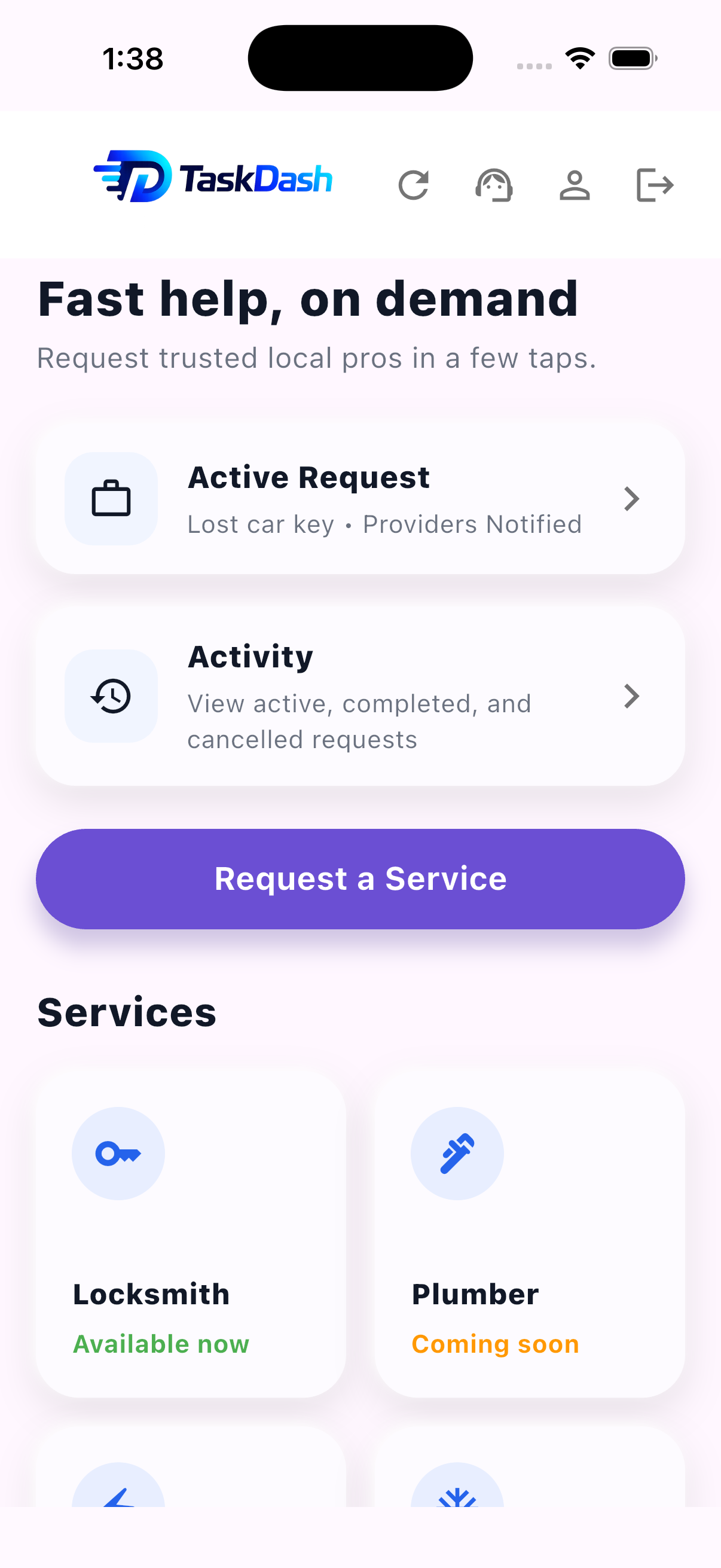 TaskDash Customer App